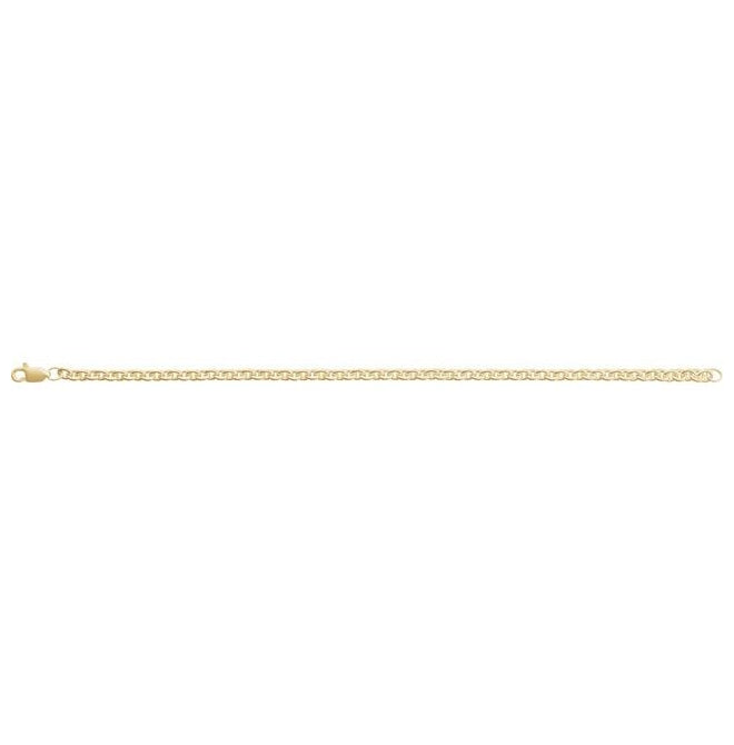 14K Yellow Gold-Filled 4 Mm Polished  7 In Cable With Lobster Clasp