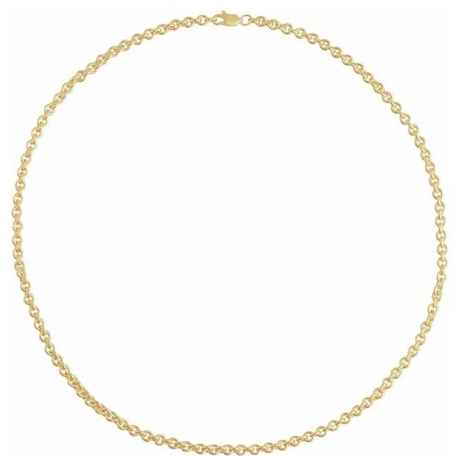 14K Yellow Gold-Filled 4 Mm Polished Cable With Lobster Clasp