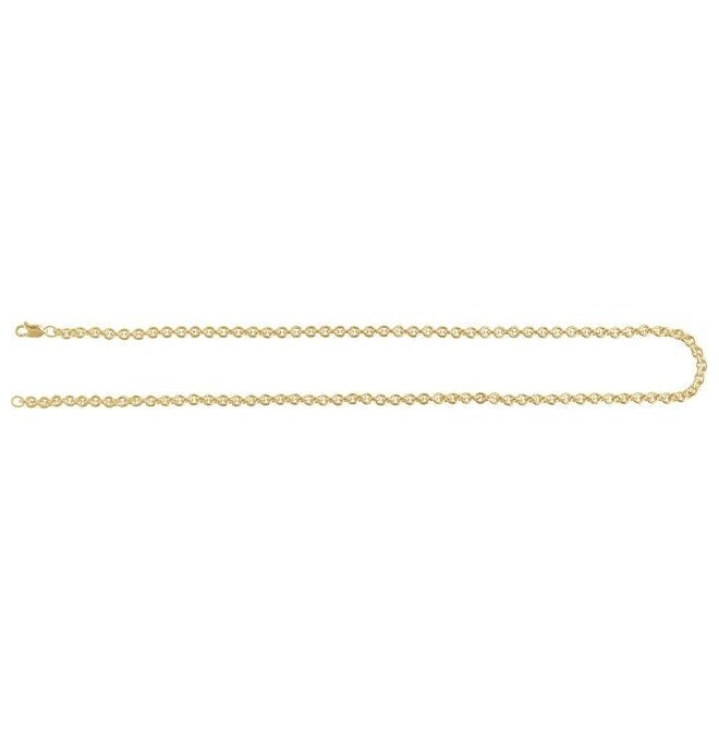 14K Yellow Gold-Filled 4 Mm Polished Cable With Lobster Clasp