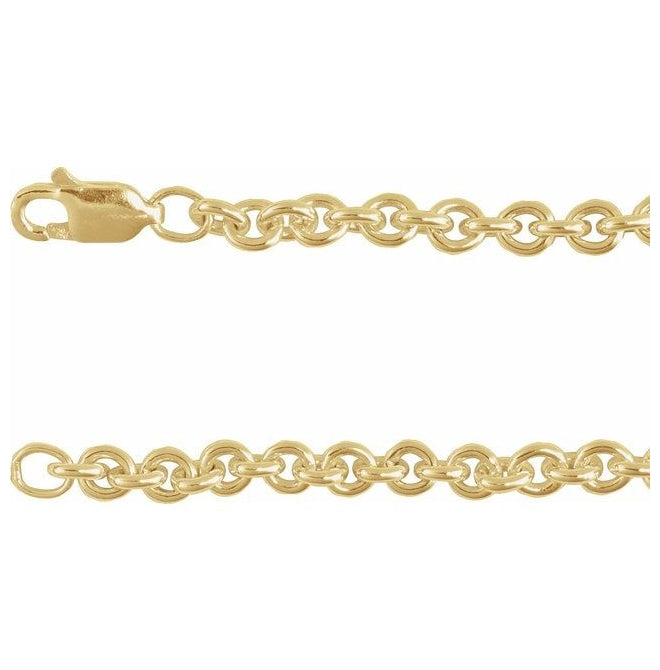 14K Yellow Gold-Filled 4 Mm Polished Cable With Lobster Clasp