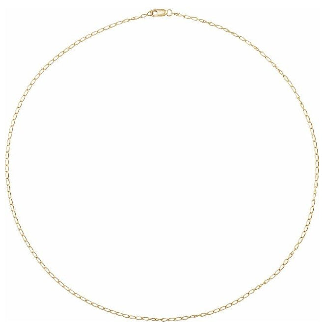14K Yellow Or White Gold Or Sterling SIlver 1.6 Mm Polished Elongated Curb Chain With Lobster Clasp