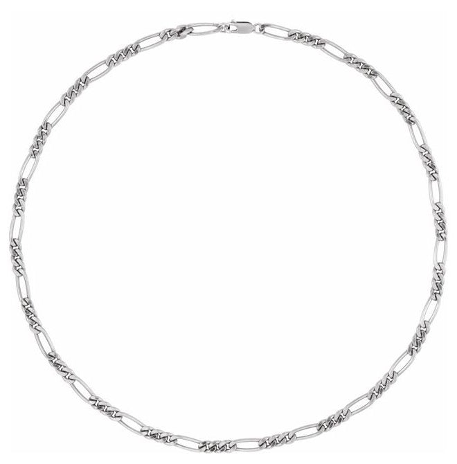 14K Yellow Gold-Filled Or Sterling SIlver 5.2 Mm Polished Figaro Chain With Lobster Clasp