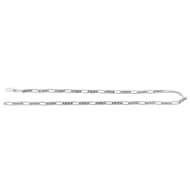 14K Yellow Gold-Filled Or Sterling SIlver 5.2 Mm Polished Figaro Chain With Lobster Clasp