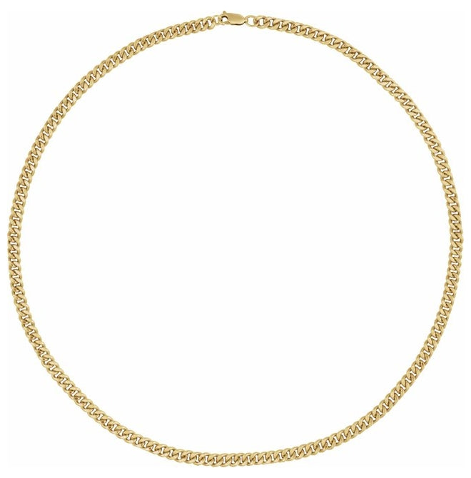 14K Yellow Gold-Filled Or Sterling SIlver 4.8 Mm Polished Curb Chain With Lobster Clasp