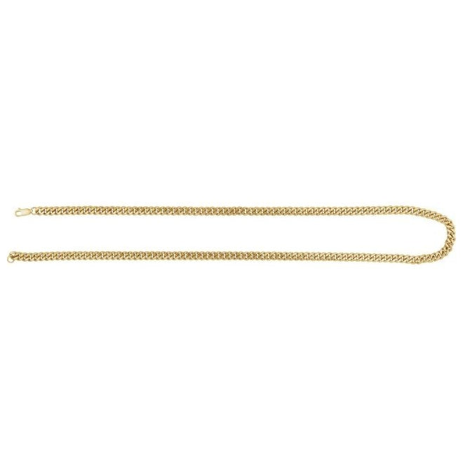 14K Yellow Gold-Filled Or Sterling SIlver 4.8 Mm Polished Curb Chain With Lobster Clasp