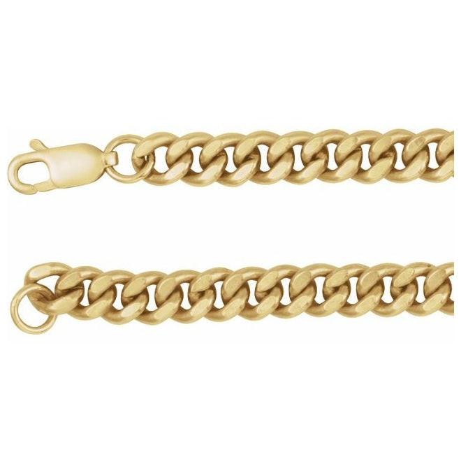 14K Yellow Gold-Filled Or Sterling SIlver 4.8 Mm Polished Curb Chain With Lobster Clasp