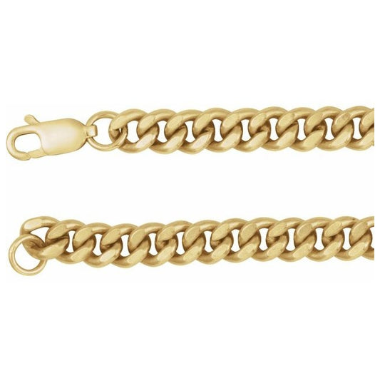 14K Yellow Gold-Filled Or Sterling SIlver 4.8 Mm 8 In Polished Curb Chain With Lobster Clasp