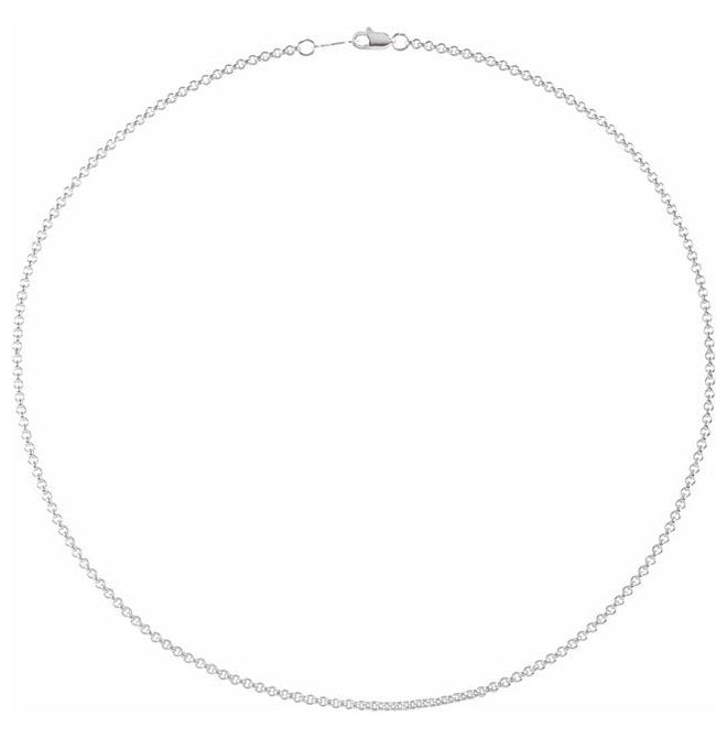 14K Yellow Or White Or Rose Gold Or Gold-Filled Or Sterling Silver 2 Mm Lobster Clasp Polished Rolo Chain
