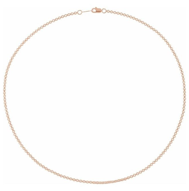 14K Yellow Or White Or Rose Gold Or Gold-Filled Or Sterling Silver 2 Mm Lobster Clasp Polished Rolo Chain