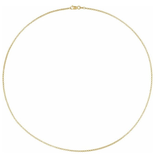 14K Yellow Gold Rolo 1.65 Mm Polished Rolo Chain With Lobster Clasp