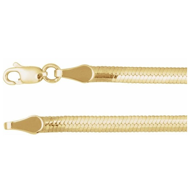 14K Yellow/White Gold  3.2 Mm 7 In Reversible Diamond-Cut Snake Chain With Lobster Clasp
