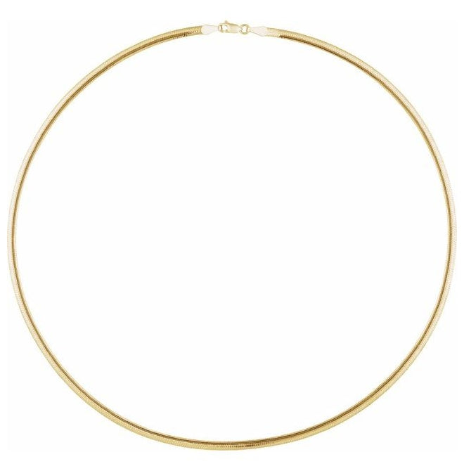 14K Yellow/White Gold 3.2 Mm Diamond-Cut Snake Chain With Lobster Clasp