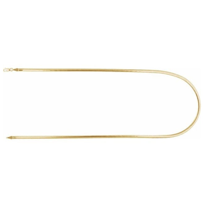 14K Yellow/White Gold 3.2 Mm Diamond-Cut Snake Chain With Lobster Clasp