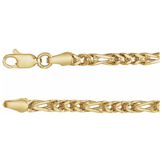 14K Yellow Gold 3.2 Mm Polished Franco Chain With Lobster Clasp