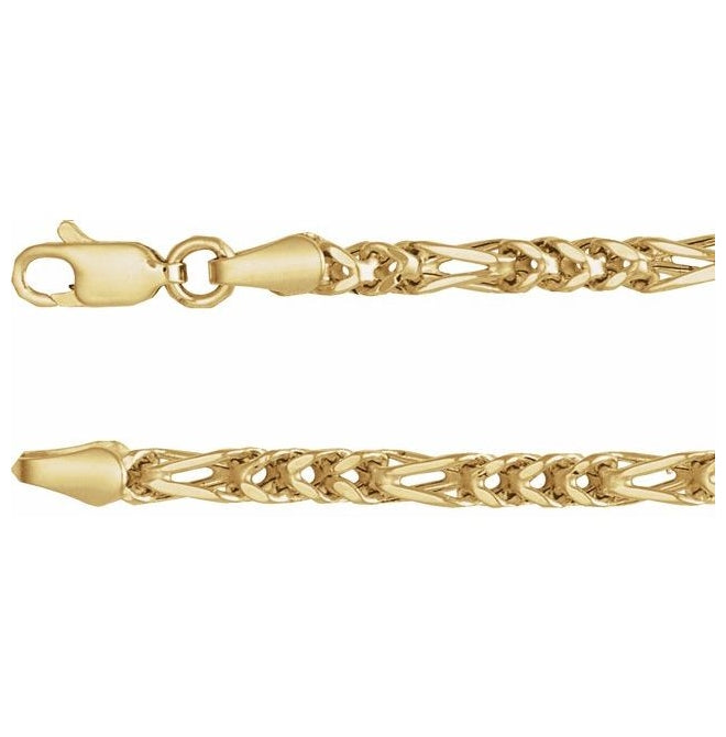14K Yellow Gold 3.2 Mm Polished Franco Chain With Lobster Clasp