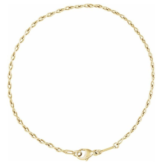 14K Yellow Gold Or Sterling Silver 2 Mm 7 In Polished Figure 8 Chain With Lobster Clasp