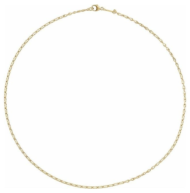14K Yellow Gold Or Sterling Silver 2 Mm Polished Figure 8 Chain With Lobster Clasp