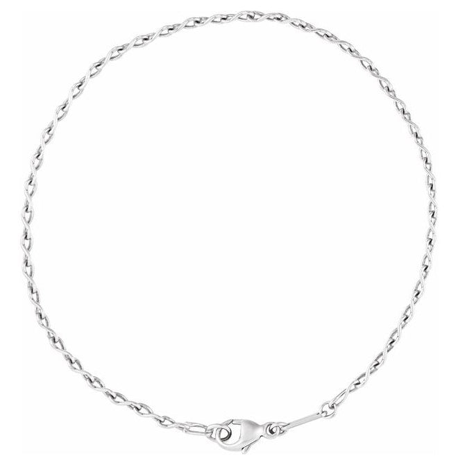 14K Yellow Gold Or Sterling Silver 2 Mm 7 In Polished Figure 8 Chain With Lobster Clasp