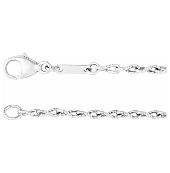 14K Yellow Gold Or Sterling Silver 2 Mm Polished Figure 8 Chain With Lobster Clasp