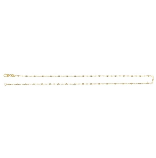 14K Yellow Gold-Filled 1.6 mm Enamel Bead Paperclip-Style Lobster Clasp Chain