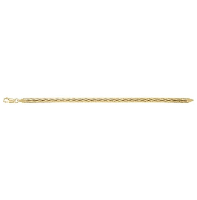 14K Yellow Gold-Filled Or Sterling SIlver 4.8 Mm 7 In Polished Oval Snake Chain With Lobster Clasp