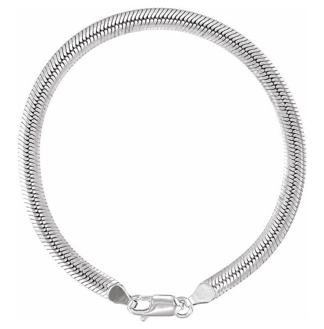 14K Yellow Gold-Filled Or Sterling SIlver 4.8 Mm 7 In Polished Oval Snake Chain With Lobster Clasp