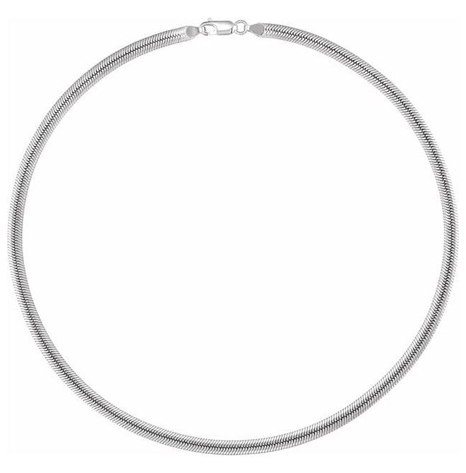 14K Yellow Gold-Filled Or Sterling SIlver 4.8 Mm Polished Oval Snake Chain With Lobster Clasp