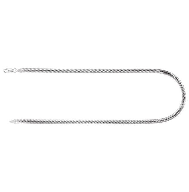 14K Yellow Gold-Filled Or Sterling SIlver 4.8 Mm Polished Oval Snake Chain With Lobster Clasp