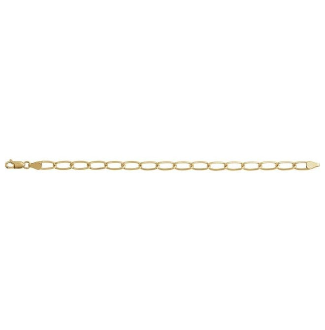 14K Yellow Gold-Filled Or Sterling SIlver 5.7 Mm 7 In Polished Elongated Curb Chain With Lobster Clasp