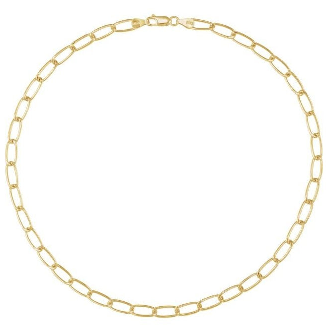 14K Yellow Gold-Filled Or Sterling SIlver 5.7 Mm Polished Elongated Curb Chain With Lobster Clasp