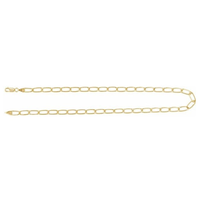 14K Yellow Gold-Filled Or Sterling SIlver 5.7 Mm Polished Elongated Curb Chain With Lobster Clasp