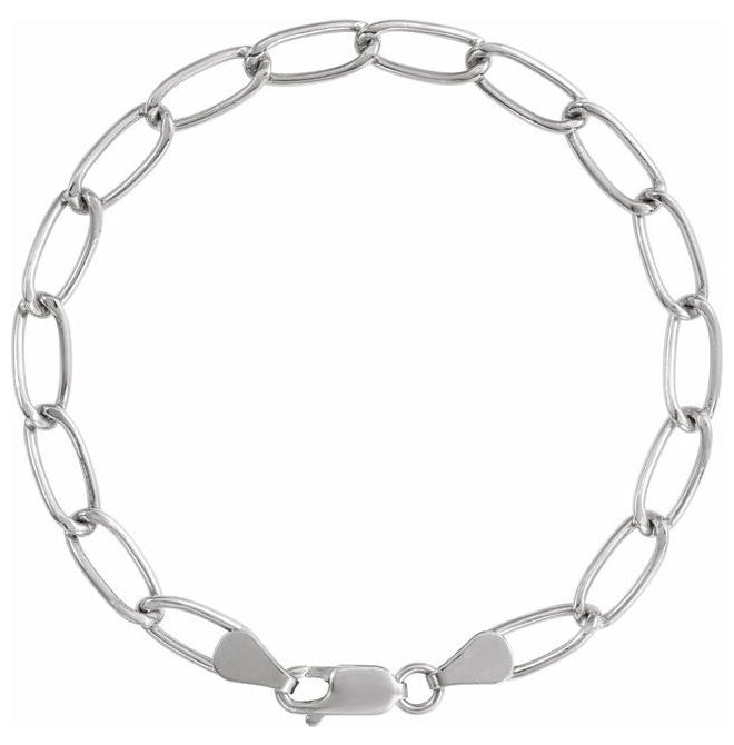 14K Yellow Gold-Filled Or Sterling SIlver 5.7 Mm 7 In Polished Elongated Curb Chain With Lobster Clasp