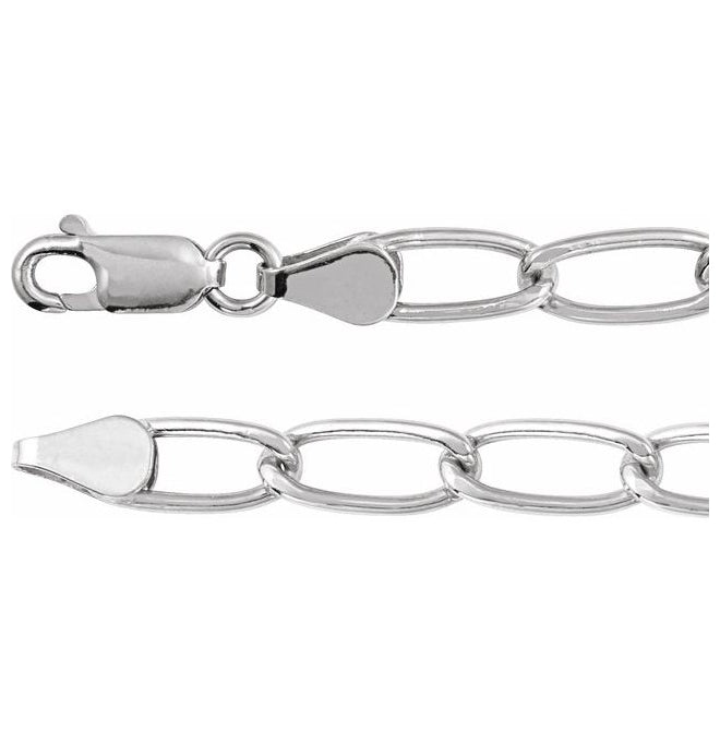 14K Yellow Gold-Filled Or Sterling SIlver 5.7 Mm Polished Elongated Curb Chain With Lobster Clasp