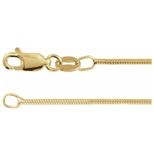 14K Yellow Gold-Filled  1.2 Mm 7 In Polished Round Snake Chain Bracelet With Lobster Clasp