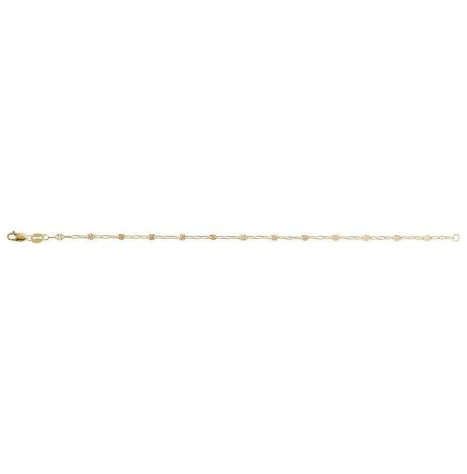 14K Yellow Gold-Filled Or Sterling Silver 2.5 Mm 7 In Polished Light Paperclip-Style Starburst Mirror Chain with Lobster Clasp