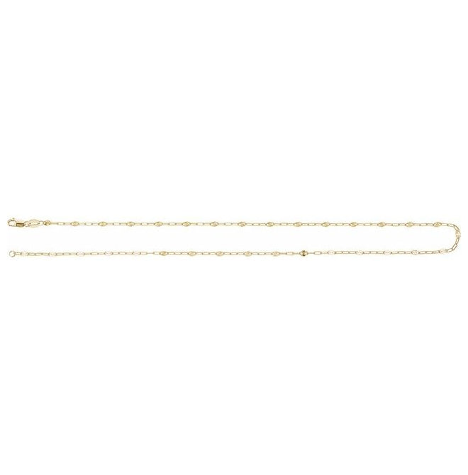 14K Yellow Gold-Filled Or Sterling Silver 2.5 Mm Polished Light Paperclip-Style Starburst Mirror Chain with Lobster Clasp