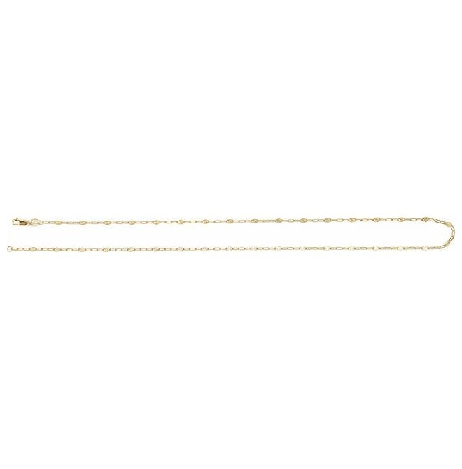 14K Yellow Gold-Filled Or Sterling Silver 2.5 Mm Polished Light Paperclip-Style Starburst Mirror Chain with Lobster Clasp