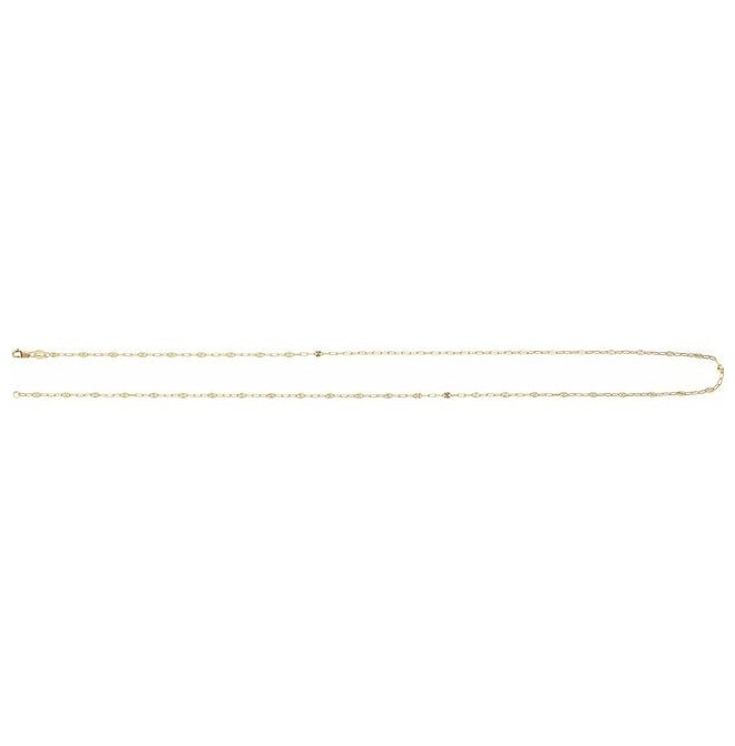 14K Yellow Gold-Filled Or Sterling Silver 2.5 Mm Polished Light Paperclip-Style Starburst Mirror Chain with Lobster Clasp