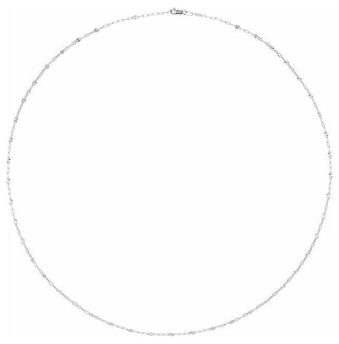 14K Yellow Gold-Filled Or Sterling Silver 2.5 Mm Polished Light Paperclip-Style Starburst Mirror Chain with Lobster Clasp