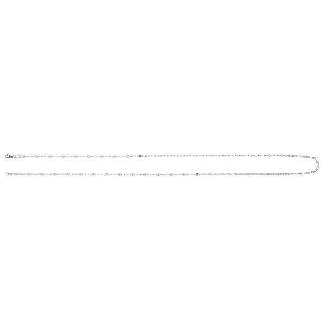 14K Yellow Gold-Filled Or Sterling Silver 2.5 Mm Polished Light Paperclip-Style Starburst Mirror Chain with Lobster Clasp