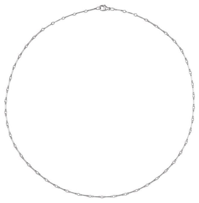 14K Yellow Gold-Filled Or Sterling SIlver 2.4 Mm Polished Bar Link Chain With Lobster Clasp