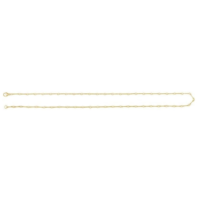14K Yellow Gold-Filled Or Sterling SIlver 2.4 Mm Polished Bar Link Chain With Lobster Clasp