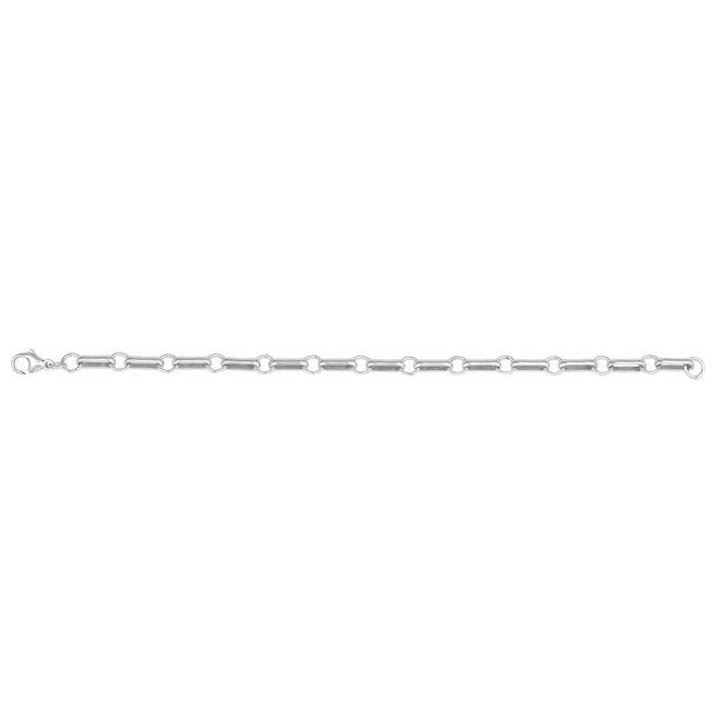 14K Yellow Gold-Filled Or Sterling Silver 6 Mm 7 In Lobster Clasp Polished Paperclip And Round Link Chain