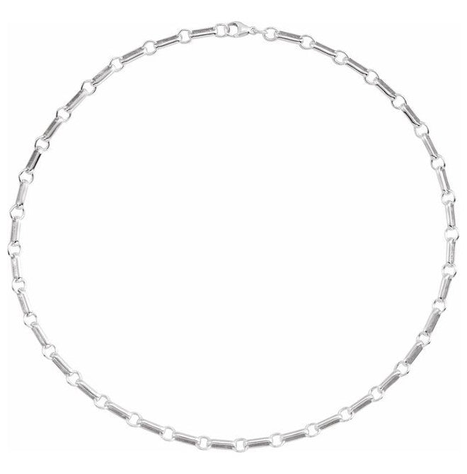 14K Yellow Gold-Filled Or Sterling Silver 6 Mm Lobster Clasp Polished Paperclip And Round Link Chain