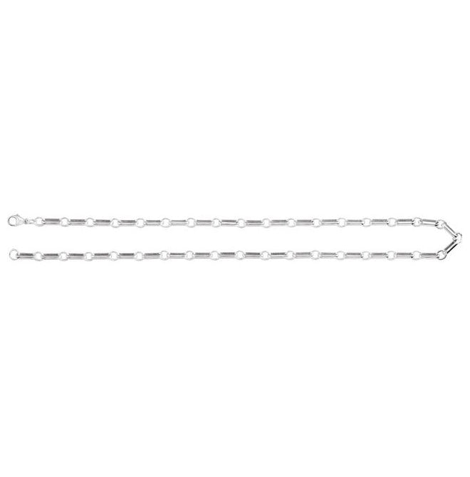 14K Yellow Gold-Filled Or Sterling Silver 6 Mm Lobster Clasp Polished Paperclip And Round Link Chain