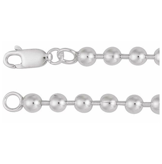 14K Yellow Gold-Filled Or Sterling Silver 4.1 Mm Polished Bead Chain With Lobster Clasp
