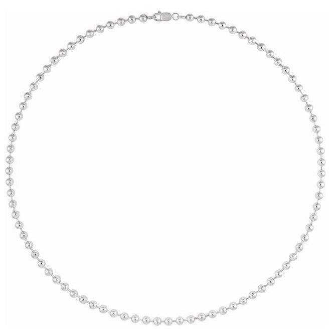 14K Yellow Gold-Filled Or Sterling Silver 4.1 Mm Polished Bead Chain With Lobster Clasp