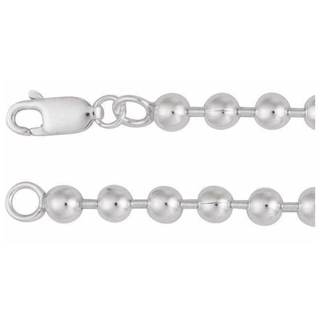 14K Yellow Gold-Filled Or Sterling Silver 4.1 Mm Polished Bead Chain With Lobster Clasp