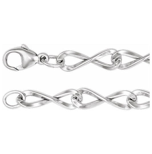 14K Yellow Gold-Filled Or Sterling Silver 5.46 Mm Lobster Clasp Polished Figure Eight Chain