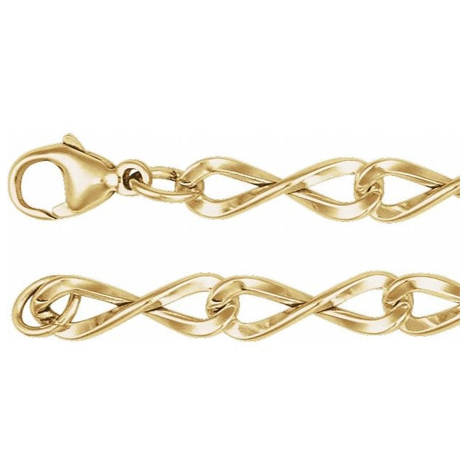 14K Yellow Gold-Filled Or Sterling Silver 5.46 Mm Lobster Clasp Polished Figure Eight Chain